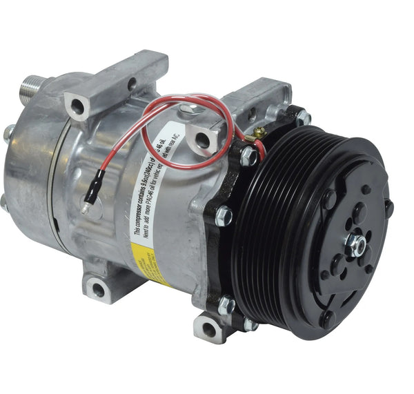 Sanden 4666 Style Compressor with Clutch - Cold Hose