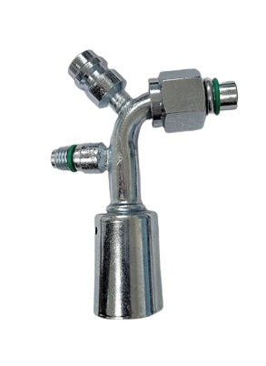 #8 Male O-Ring To Female O-Ring 90 Degree AC Compressor Fitting | With 16mm Port, OEM 35-12036-3