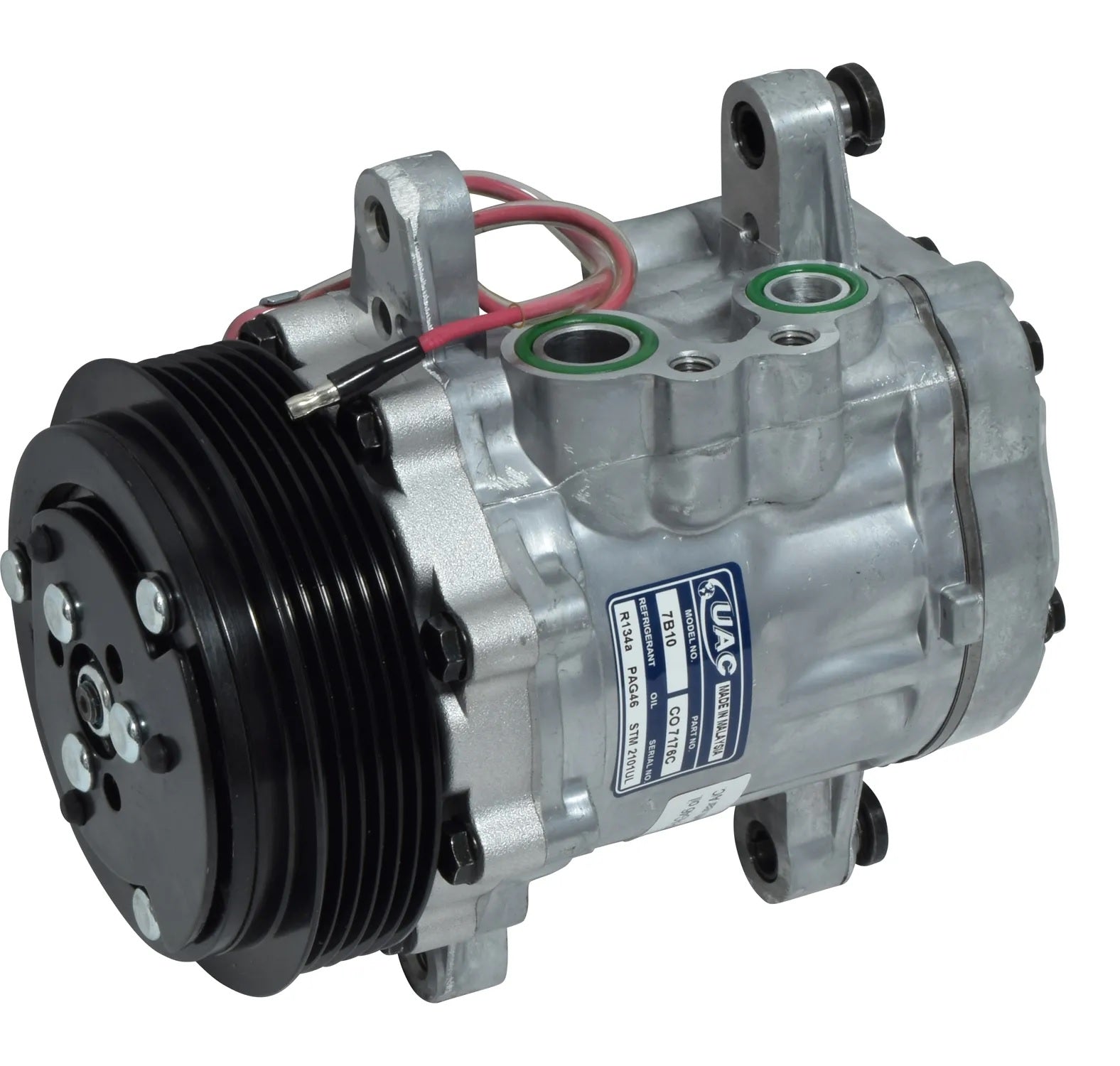 New Sanden Style SD7B10 7176 Serpentine Compressor - Cold Hose