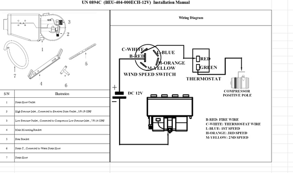 Universal In Dash Heat and A/C Unit - Cold Hose