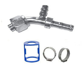 #8 Female Oring 45 Degree w/R-134a 16mm Discharge Port, BurgaClip Kit
