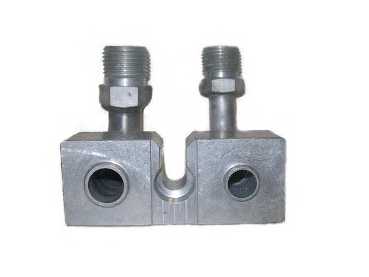 Ford FS10 90 Degree Oring Compressor Block - Cold Hose
