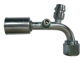 #8 90 Female Oring Fitting with Top R-134a 16mm Discharge and Left Side 10mm Switch Port