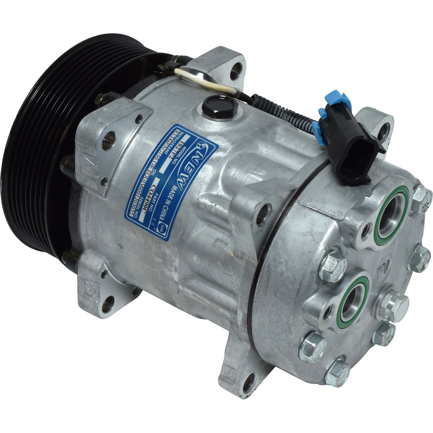 Sanden 4490 New Generic AC Compressor - Cold Hose