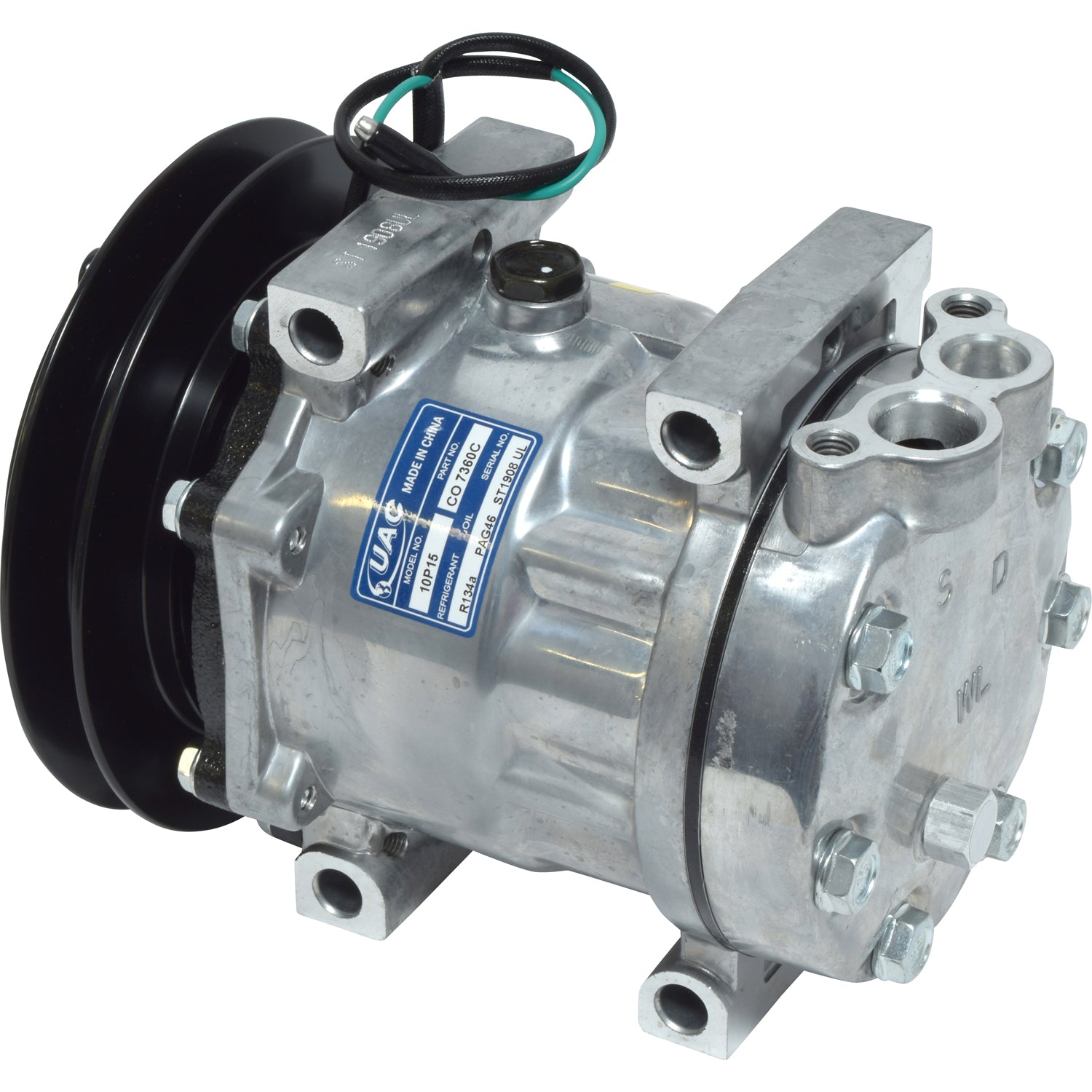Sanden 7360 New Generic AC Compressor - Cold Hose