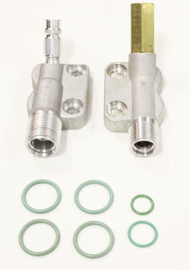 John Deere Nippondenso 6E171M  Ford FS6 6P148A Compressor Suction and Discharge Manifold Kit with HPRV