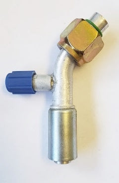 # 10 45 Degree O-ring Fitting R-134a 13mm Suction Port in Gold